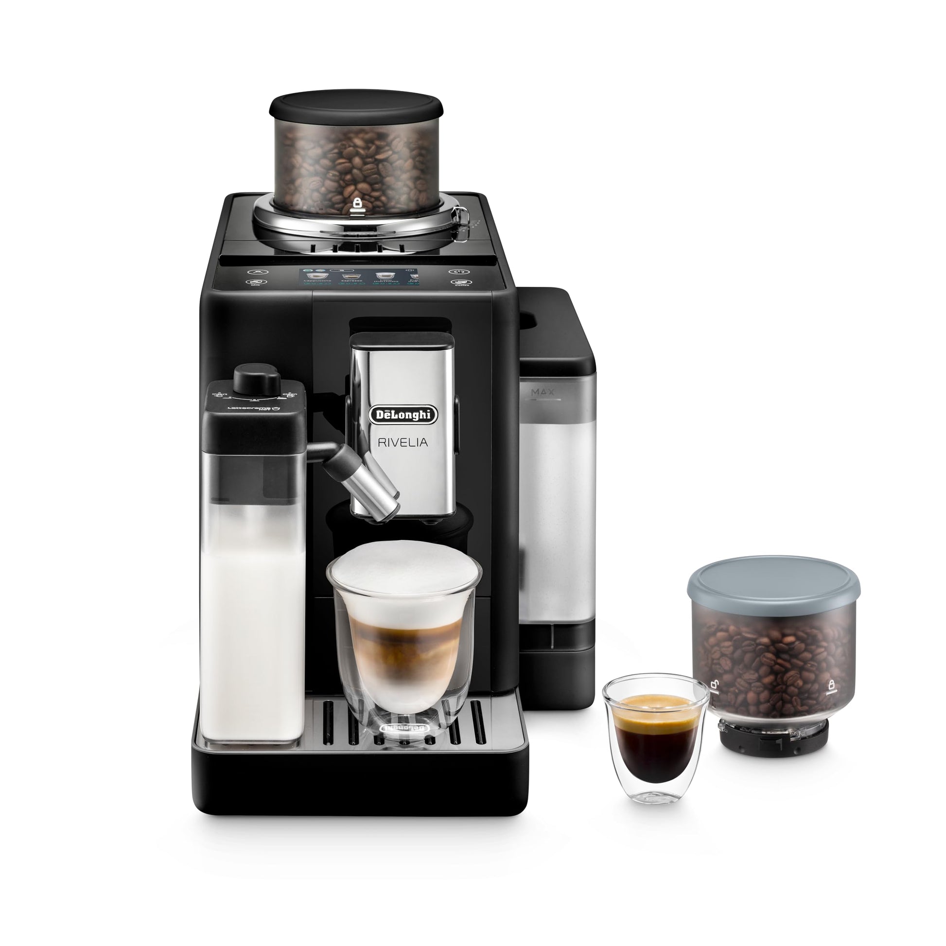 De'Longhi Rivelia Automatic Espresso Machine with Grinder & Milk Frother – All-in-One Coffee Maker,…