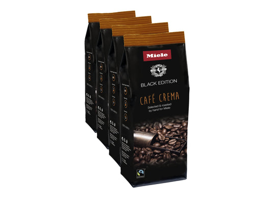 Miele Coffee Beans, Black Edition - Café Crema, 4 x 8.8 oz Bags