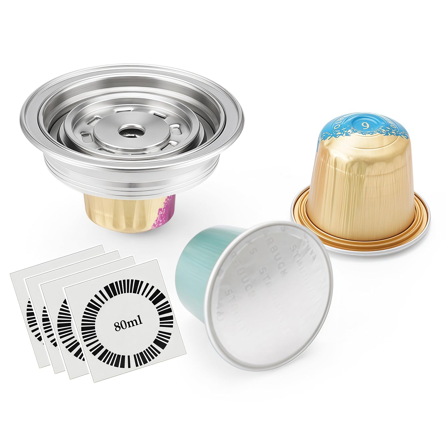 Reusable Coffee Pod Converter Need to Use with Oringal Capsule(NOT Including) Stainless Steel Coffe…