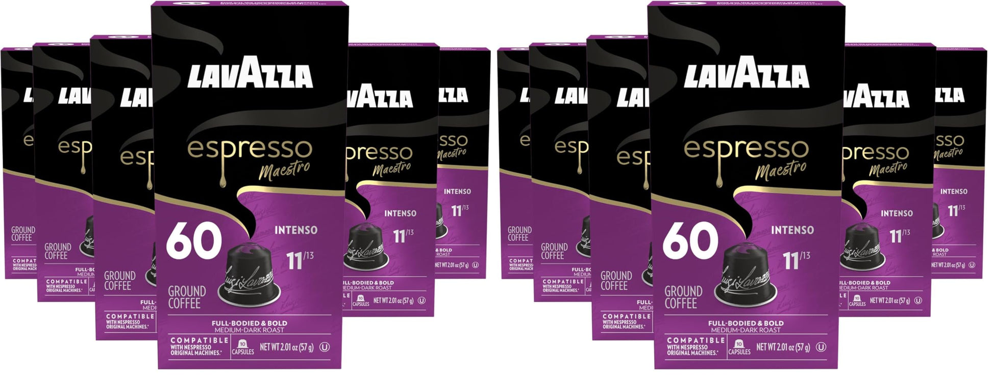 Lavazza Espresso Maestro Intenso Aluminum Capsules Compatible with Nespresso* Original Machines, Me…