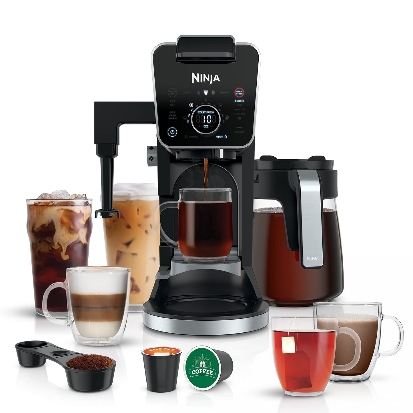 Ninja ( CFP301 DualBrew Pro Specialty 12-Cup Drip Maker with Glass Carafe, Single-Serve for Coffee …