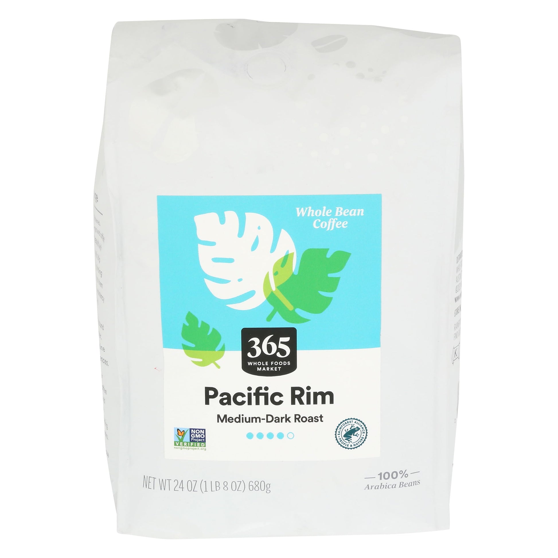 365 by Whole Foods Market, Pacific Rim Whole Bean Coffee, Medium-Dark Roast, 24 Ounce