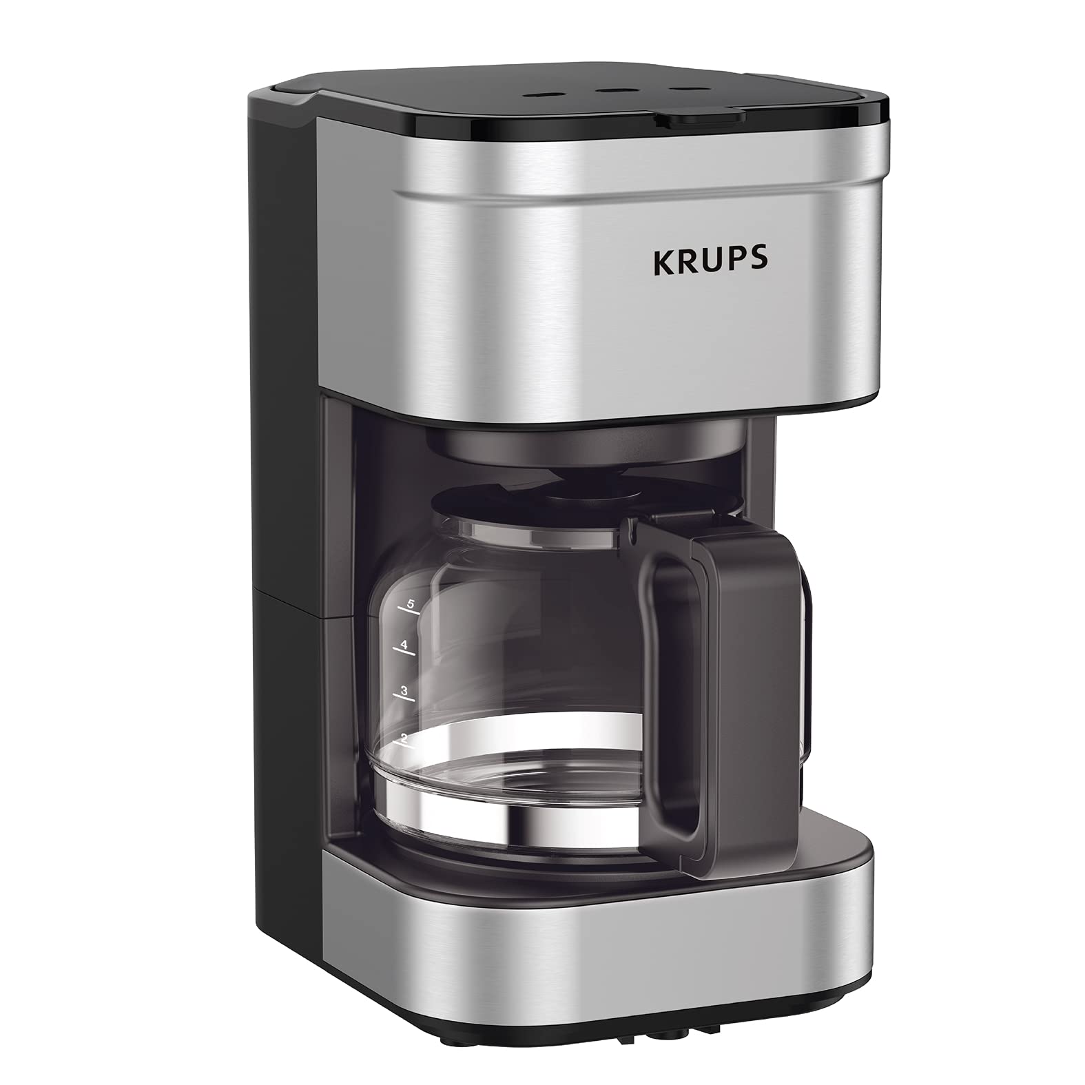 KRUPS Simply Brew Compact 5 Cup Coffee Maker: Stainless Steel Design, Pause & Brew, Keep Warm, Reus…