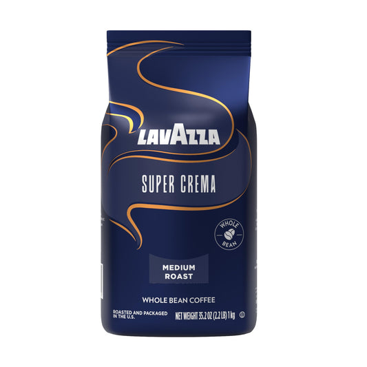 Lavazza Super Crema Whole Bean Coffee, Medium Espresso Roast, Arabica and Robusta Blend, 2.2 lb Bag…