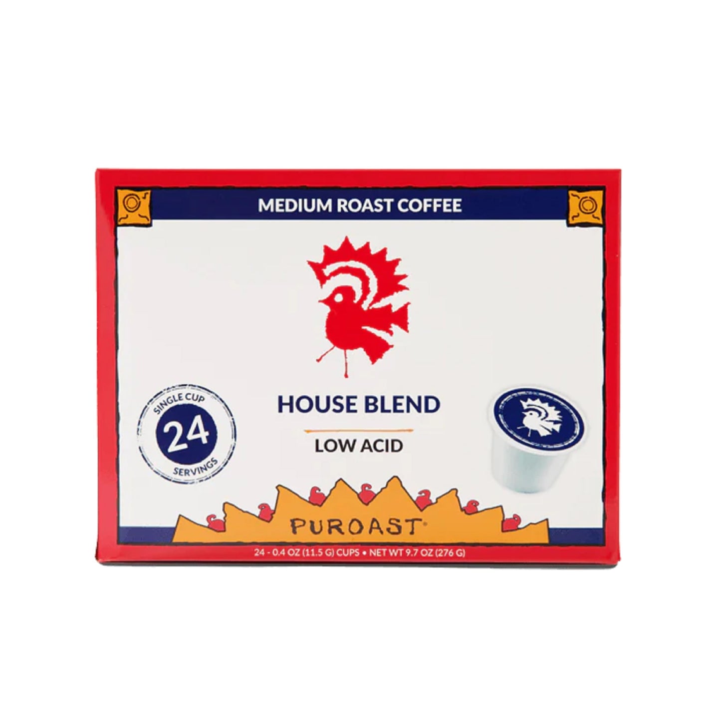 Puroast Low Acid Coffee| House Blend Single Serve Pods | Medium Roast | High Antioxidants & High pH…