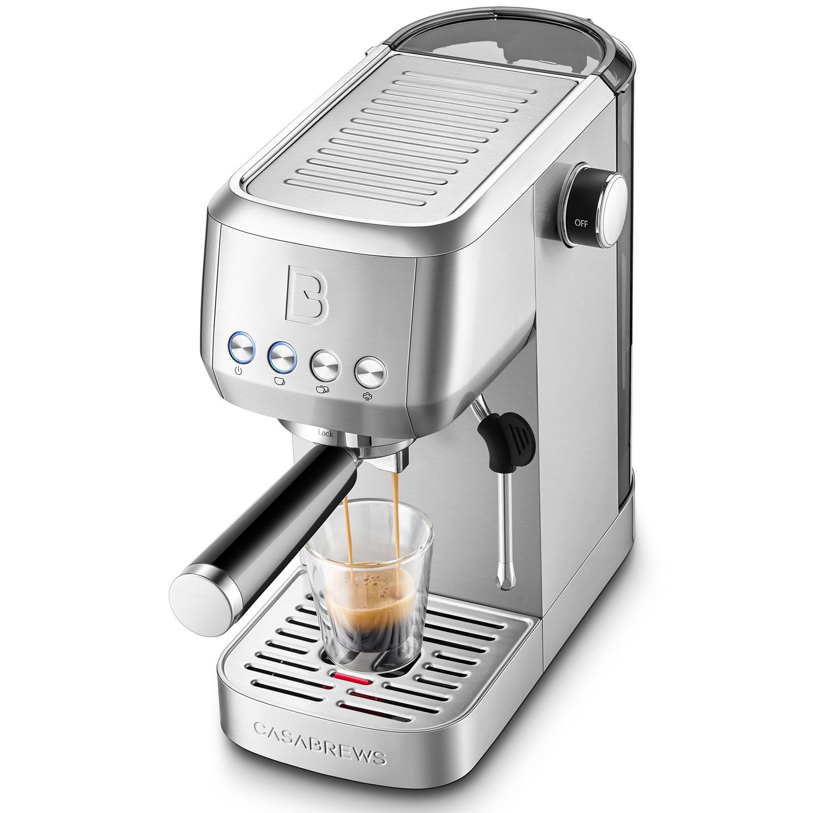 CASABREWS 3700 Essential Espresso Machine 20 Bar, Stainless Steel Cappuccino & Latte Coffee Maker w…