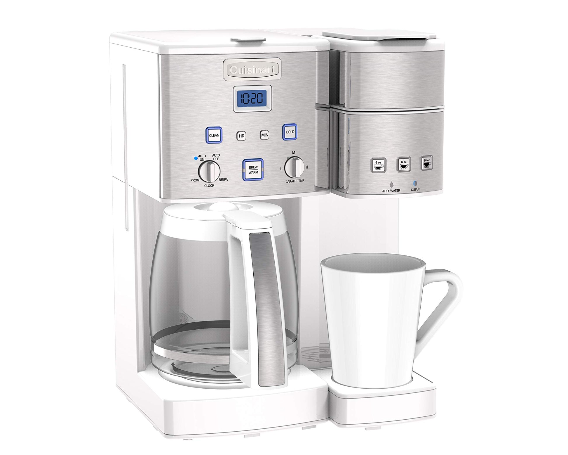 Cuisinart SS-15W Maker Coffee Center 12-Cup Coffeemaker and Single-Serve Brewer, White Stainless St…