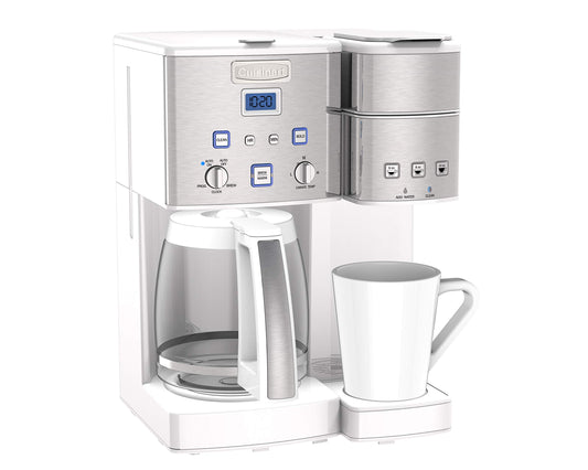 Cuisinart SS-15W Maker Coffee Center 12-Cup Coffeemaker and Single-Serve Brewer, White Stainless St…