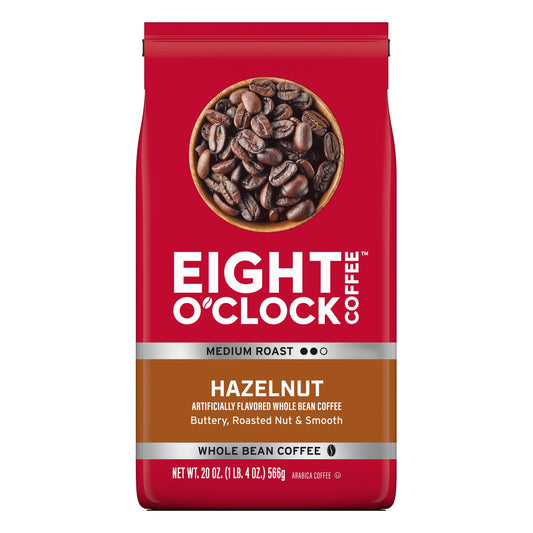 Eight O'Clock Coffee Hazelnut, Medium Roast, Whole Bean Coffee, 20 Ounce 100% Arabica, Kosher Certi…