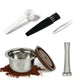RAWILL Reusable Coffee Pods Kit, 230ml Stainless Steel Coffee Capsule with Silicone Lid, Spoon, Bru…