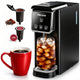 Horavie Hot and Iced Single Serve Coffee Maker, for K-Pod and Grounds, Strong Brew Setting, 6-12 Oz…