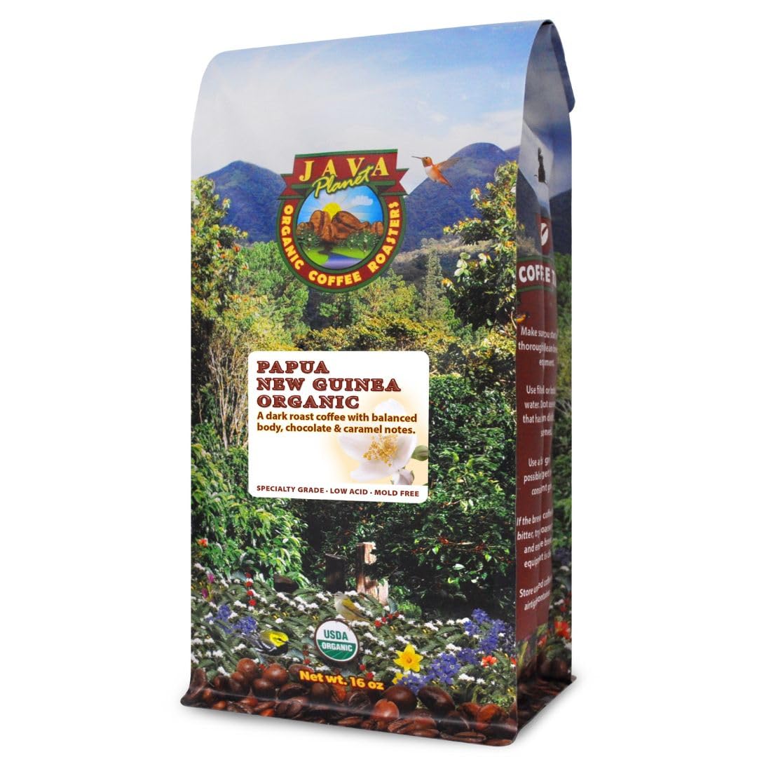 Low Acid Organic Coffee – Whole Bean, Mold-Free & Stomach Friendly by Java Planet, Papua New Guinea…