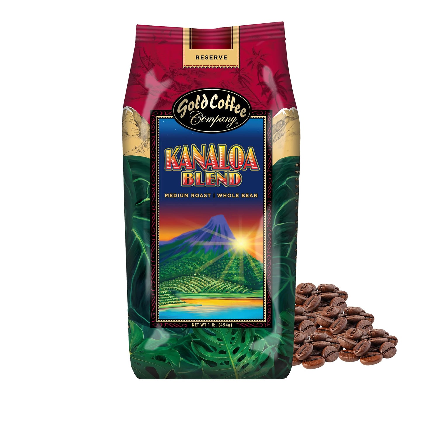 Gold Coffee Co. Kanaloa Premium House Blend - Medium Roast, Whole Bean 100% Arabica Coffee - Notes …