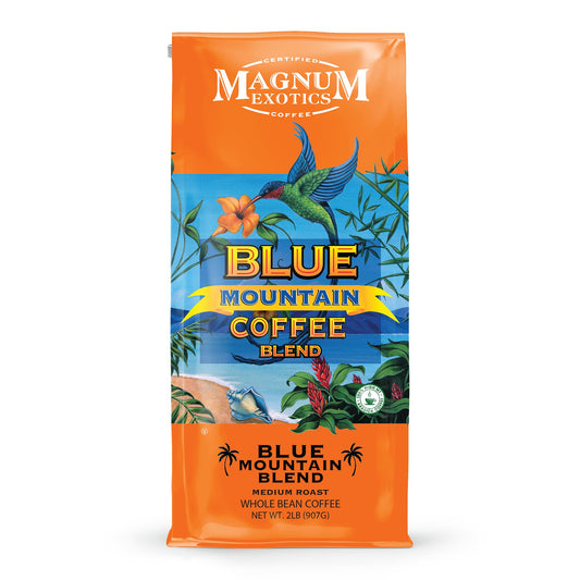 Magnum Exotics Coffee, Blue Mountain Blend - Whole Bean Coffee, Medium-Light Roast, Made from 100% …