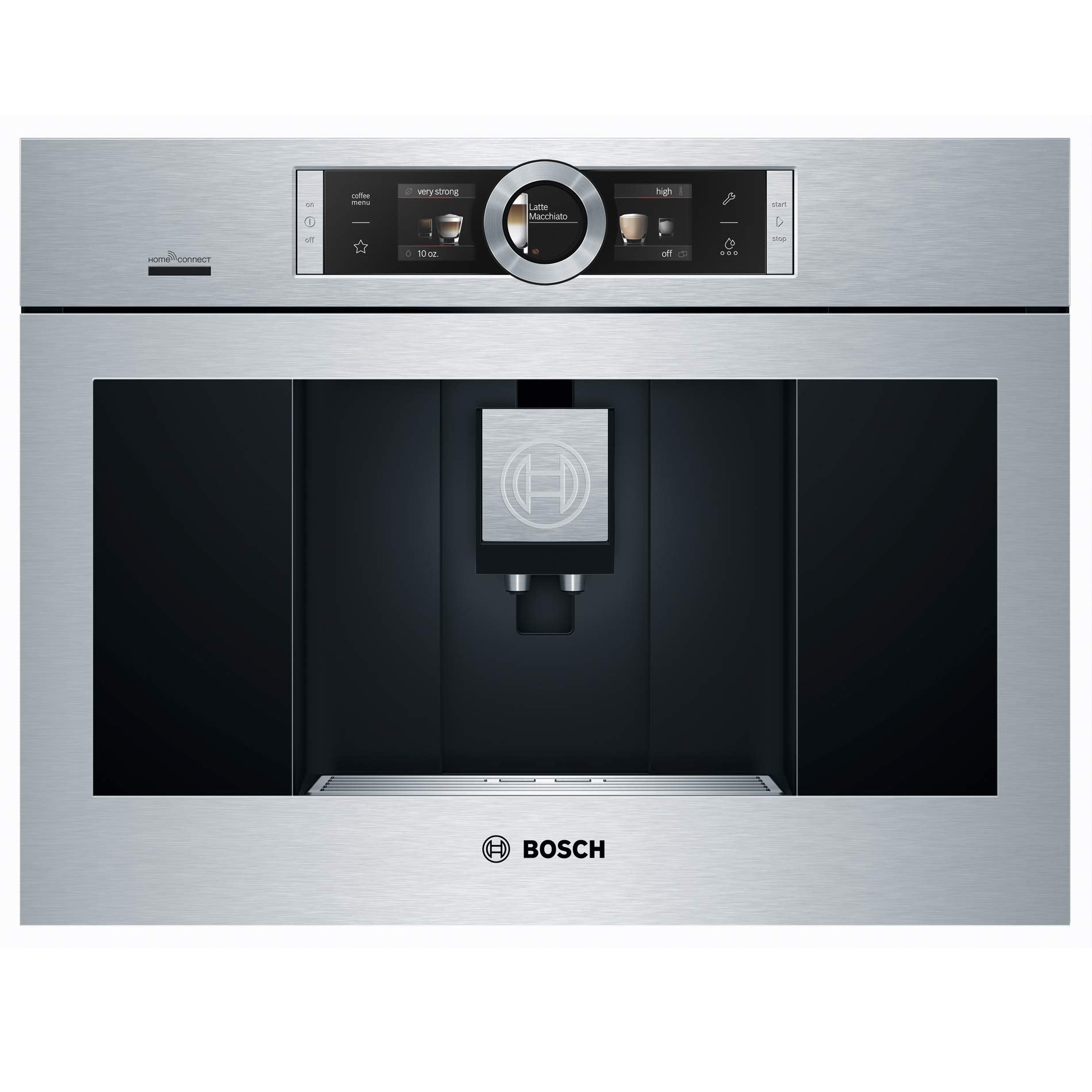 Bosch BCM8450UC 24 Inch Wide Built-In Automatic Coffee Machine with Home Connect, Stainless Steel