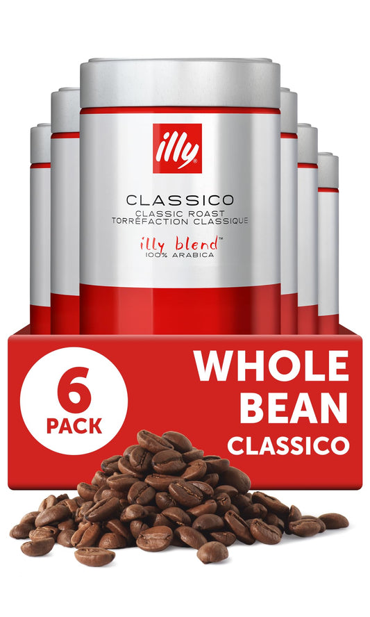 illy Whole Bean Coffee, Classico Medium Roast, 100% Arabica, Premium Italian Coffee, Ideal for Espr…
