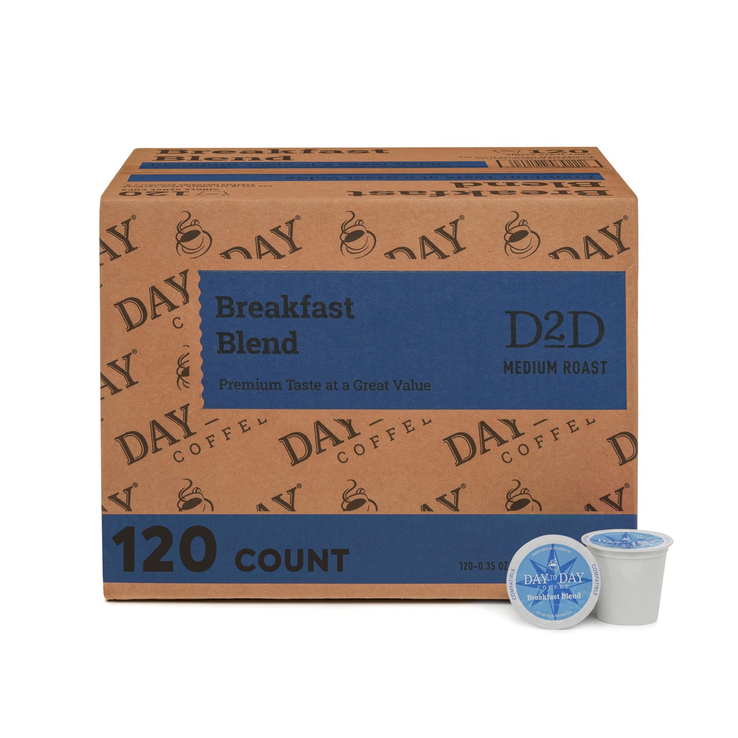 Day To Day Coffee Breakfast Blend Medium Roast Coffee Pods, 120 Count, Compatible with Keurig K-Cup…