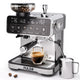 PULZO Espresso Machine with Grinder, 20 Bar Professional Coffee Machine with Milk Frother Steam Wan…