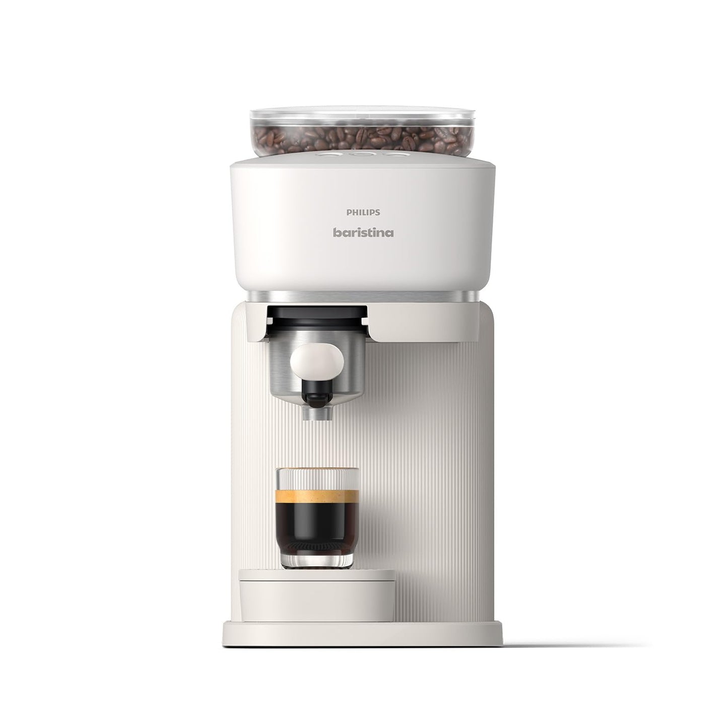 Philips Baristina Espresso Machine, Grind, Tamp & Brew Coffee Beans in One Swipe, Compact, 16 Bar P…