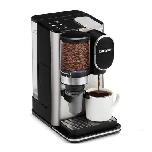 Cuisinart Single-Serve Coffee Maker + Coffee Grinder with 8, 10, and 12 oz. Serving Size, Compatibl…
