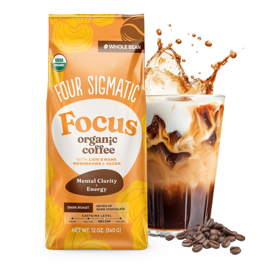 Four Sigmatic Dark Roast Organic Whole Bean Coffee | Gourmet Nootropic Mushroom Coffee Beans with L…