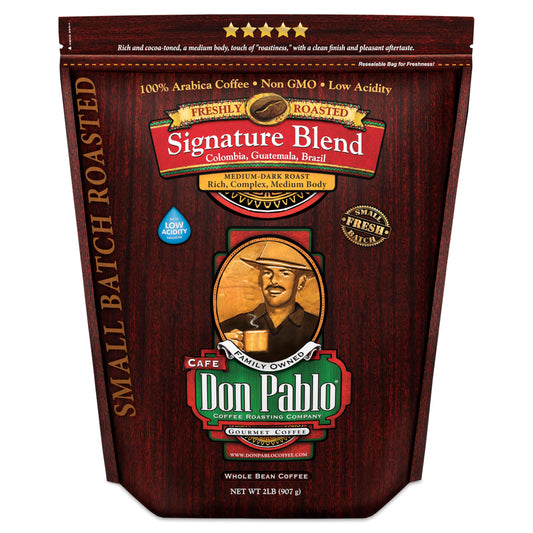 Don Pablo Gourmet Coffee - Signature Blend - Medium Dark Roast - Whole Bean Coffee - 100% Arabica B…