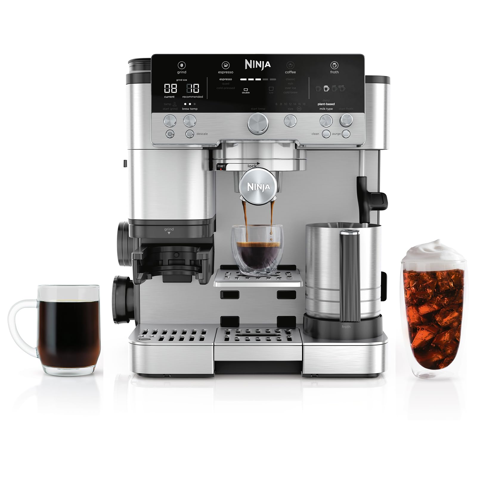 Ninja Luxe Café Premier 3-in-1 Espresso Machine, Drip Coffee, & Rapid Cold Brew | Built-in Coffee G…