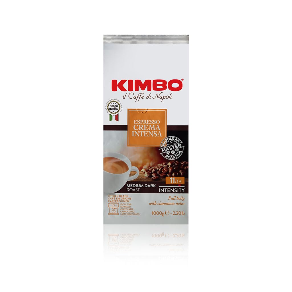 Kimbo Coffee Whole Bean, Espresso Crema Intensa, 100% Acrabica Coffee, Medium Dark Roast, Intensity…