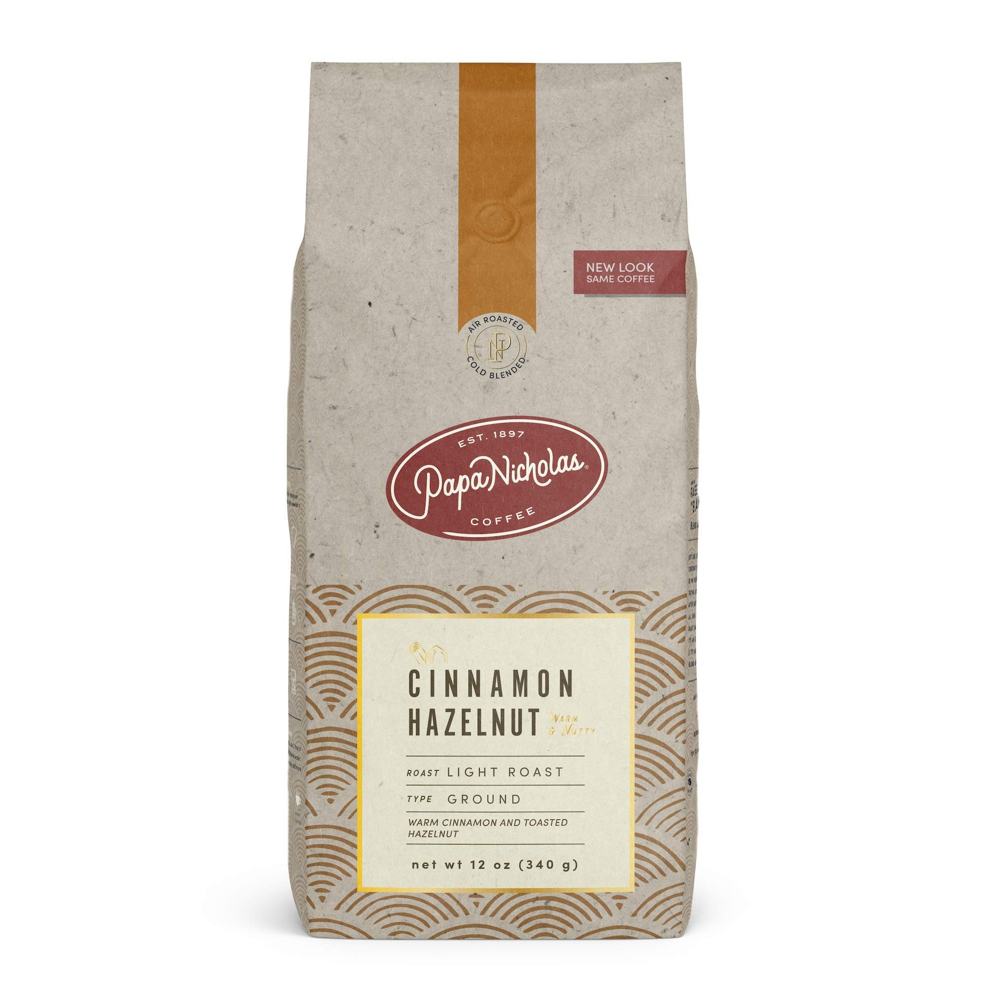 PapaNicholas Coffee Whole Bean Coffee, Cinnamon Hazelnut | 10 Ounce | Flavored Light Roast | Air Ro…