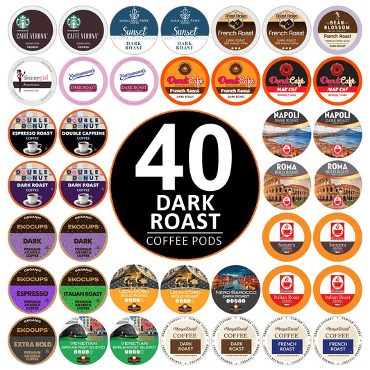 Perfect Samplers Dark Roast Coffee Pod Variety Pack - Pack for Keurig K Cups Coffee Makers, Bold 40…