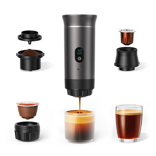 3-in-1 Portable Espresso Machine for Travel & Camping- 20 Bar Self-Heating Portable Coffee Maker wi…