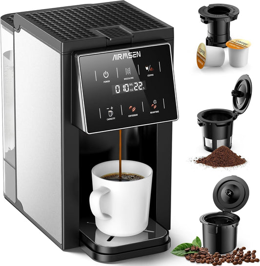 AIRMSEN Grind & Brew Coffee Maker with Built-in Grinder (2026 Model) - Single-Serve, Compatible wit…